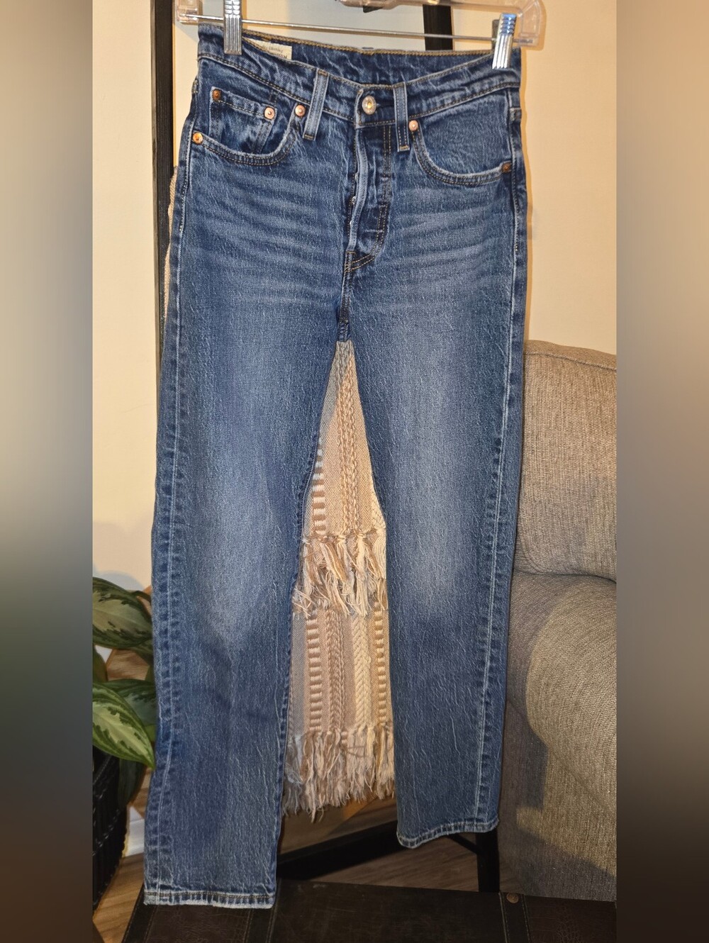 Levi's 501 Skinny High Rise Medium Wash Jeans